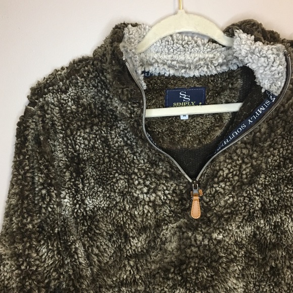 Simply Southern Brown Sherpa Pullover Jacket - Picture 3 of 5
